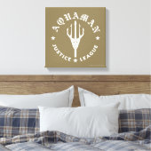 Justizielle Liga | Emblem Aquaman Retro Trident Leinwanddruck (Insitu (Schlafzimmer))