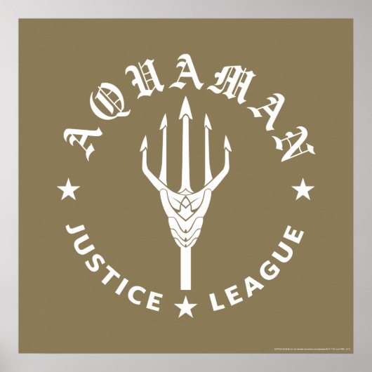 Justizielle Liga | Emblem Aquaman Retro Trident Poster (Vorne)