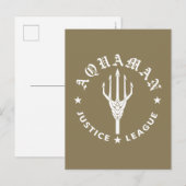 Justizielle Liga | Emblem Aquaman Retro Trident Postkarte (Vorne/Hinten)