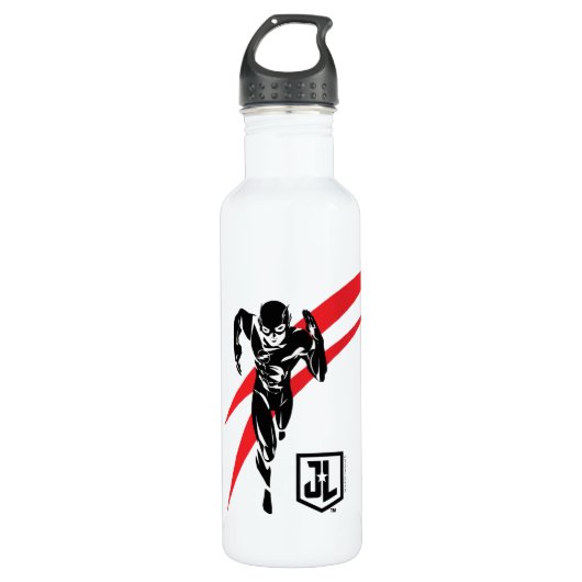 Justizielle Liga | Flash Running Noir Pop Art Edelstahlflasche (Vorderseite)