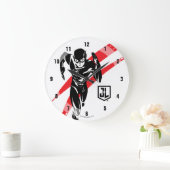 Justizielle Liga | Flash Running Noir Pop Art Große Wanduhr (Zuhause)