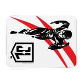Justizielle Liga | Flash Running Noir Pop Art Magnet (Horizontal)