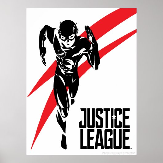 Justizielle Liga | Flash Running Noir Pop Art Poster (Vorne)