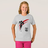 Justizielle Liga | Flash Running Noir Pop Art T-Shirt (Vorne ganz)