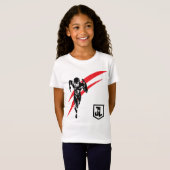 Justizielle Liga | Flash Running Noir Pop Art T-Shirt (Vorne ganz)