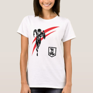 Justizielle Liga   Flash Running Noir Pop Art T-Shirt
