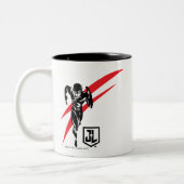 Justizielle Liga | Flash Running Noir Pop Art Zweifarbige Tasse (Links)