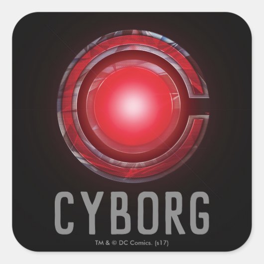 Justizielle Liga | Glühen des Cyborg - Symbols Quadratischer Aufkleber (Vorderseite)