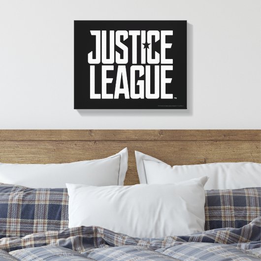 Justizielle Liga | Justice League Logo Leinwanddruck (Insitu (Schlafzimmer))