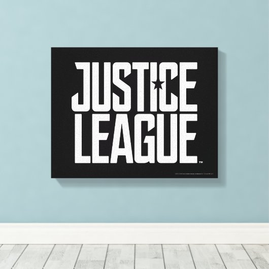 Justizielle Liga | Justice League Logo Leinwanddruck (Insitu (Holzboden))
