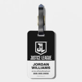 Justizielle Liga | Justizielle Silhouette Stadt Gepäckanhänger (Rückseite vertikal)