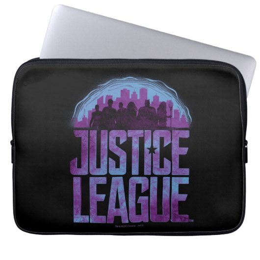Justizielle Liga | Justizielle Silhouette Stadt Laptopschutzhülle (Vorderseite)