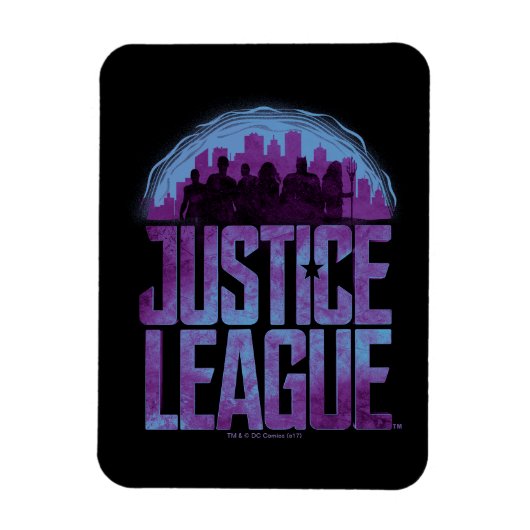 Justizielle Liga | Justizielle Silhouette Stadt Magnet (Vertikal)