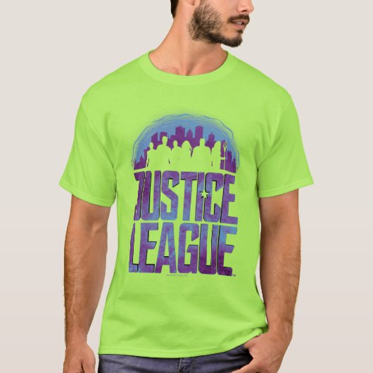 Justizielle Liga | Justizielle Silhouette Stadt T-Shirt (Vorderseite)