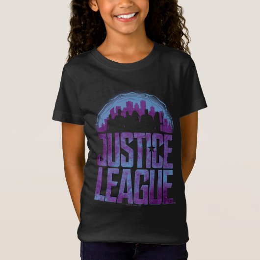 Justizielle Liga | Justizielle Silhouette Stadt T-Shirt (Vorderseite)