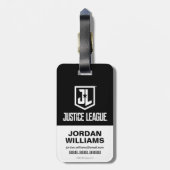 Justizielle Liga | Man kann die Welt nicht allein Gepäckanhänger (Rückseite vertikal)