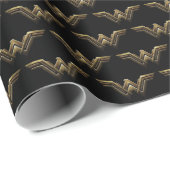 Justizielle Liga | Metallic Wonder Woman Symbol Geschenkpapier (Rolleneckpunkt)