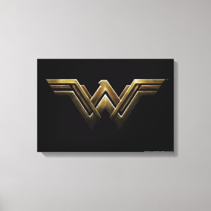 Justizielle Liga   Metallic Wonder Woman Symbol Leinwanddruck