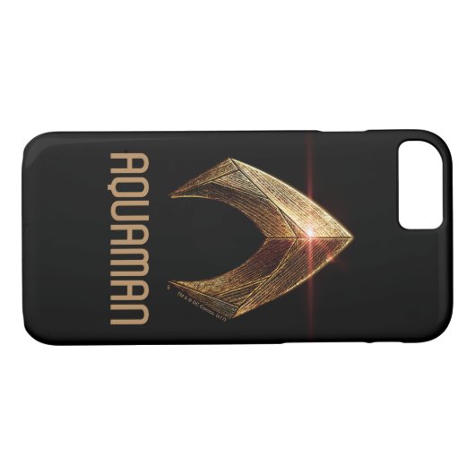 Justizielle Liga | Metallisches Aquaman-Symbol Case-Mate iPhone Hülle (Rückseite (Horizontal))