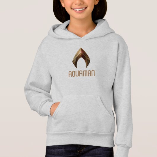 Justizielle Liga | Metallisches Aquaman-Symbol Hoodie (Vorderseite)