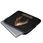 Justizielle Liga | Metallisches Aquaman-Symbol Laptopschutzhülle (Vorne Knopf)