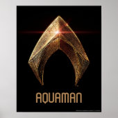Justizielle Liga | Metallisches Aquaman-Symbol Poster (Vorne)