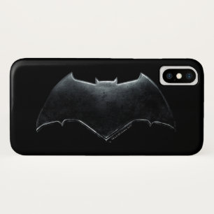 Justizielle Liga Metallisches Batman-Symbol iPhone X Hülle