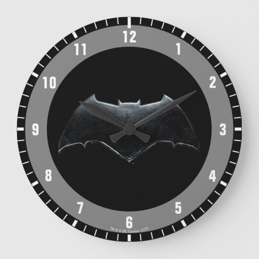 Justizielle Liga | Metallisches Batman-Symbol Große Wanduhr (Vorderseite)