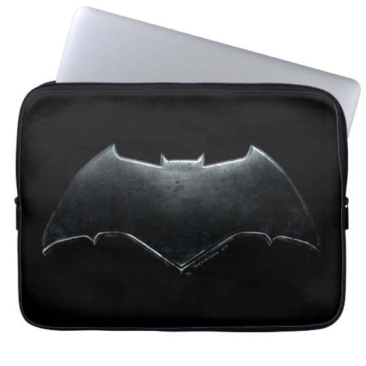 Justizielle Liga | Metallisches Batman-Symbol Laptopschutzhülle (Vorderseite)