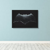 Justizielle Liga | Metallisches Batman-Symbol Leinwanddruck (Insitu (Holzboden))