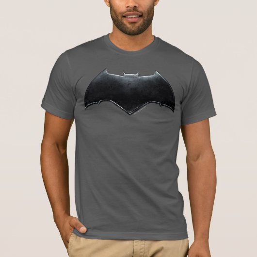 Justizielle Liga | Metallisches Batman-Symbol T-Shirt (Vorderseite)