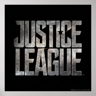 Justizielle Liga   Metallisches Logo der Gerechtig Poster