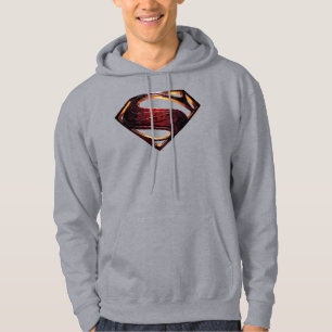 Justizielle Liga   Metallisches Superman-Symbol Hoodie