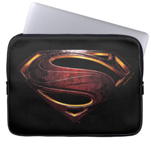 Justizielle Liga   Metallisches Superman-Symbol Laptopschutzhülle