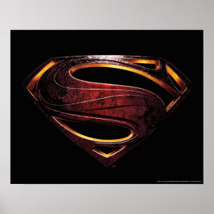 Justizielle Liga   Metallisches Superman-Symbol Poster
