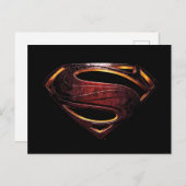 Justizielle Liga | Metallisches Superman-Symbol Postkarte (Vorne/Hinten)