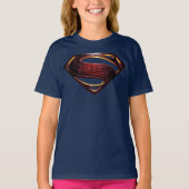 Justizielle Liga | Metallisches Superman-Symbol T-Shirt (Vorderseite)