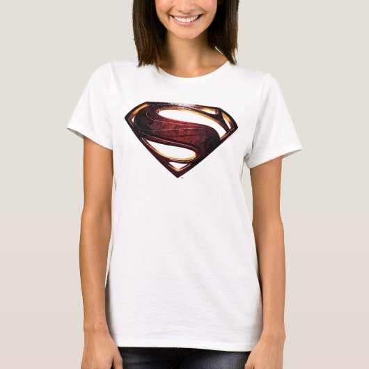 Justizielle Liga | Metallisches Superman-Symbol T-Shirt (Vorderseite)