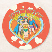 Justizielle Liga | Muttertag glücklich Runder Pappuntersetzer (Vorderseite)