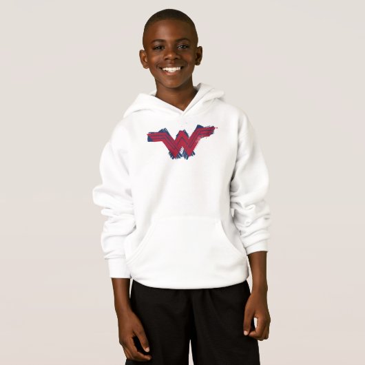 Justizielle Liga | Pinsel Wonder Woman Symbol Hoodie (Vorne ganz)