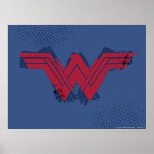 Justizielle Liga   Pinsel Wonder Woman Symbol Poster