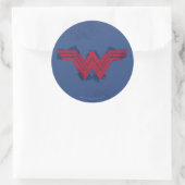 Justizielle Liga | Pinsel Wonder Woman Symbol Runder Aufkleber (Tasche)