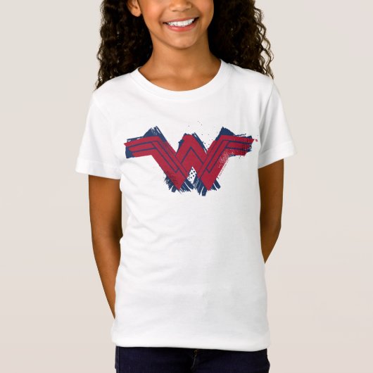 Justizielle Liga | Pinsel Wonder Woman Symbol T-Shirt (Vorderseite)