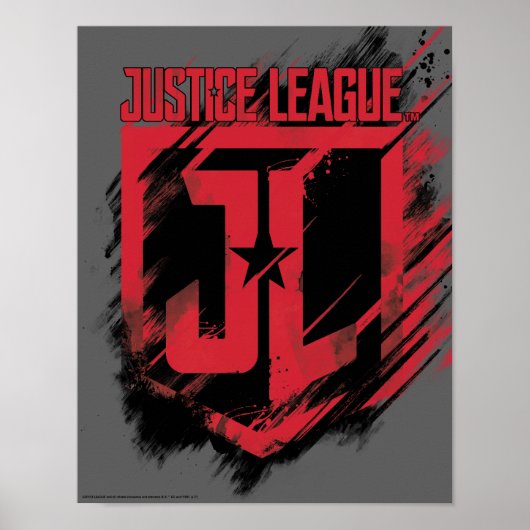 Justizielle Liga | Pinselstrich JL Shield Poster (Vorne)