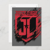 Justizielle Liga | Pinselstrich JL Shield Postkarte (Vorne/Hinten)