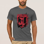 Justizielle Liga | Pinselstrich JL Shield T-Shirt (Vorderseite)