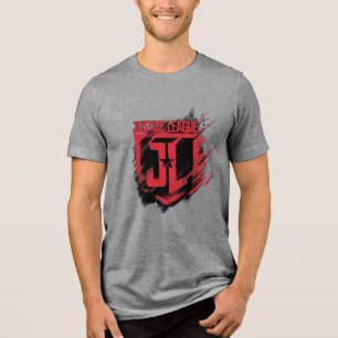 Justizielle Liga   Pinselstrich JL Shield Tri-Blend Shirt
