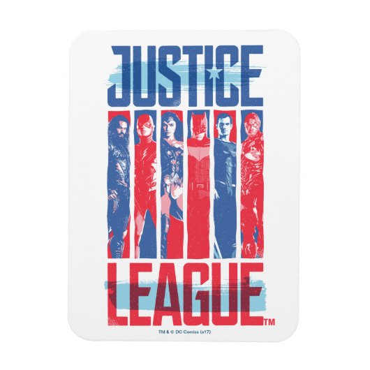 Justizielle Liga | Pop der Blue & Red Group Art Magnet (Vertikal)