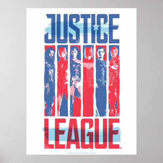Justizielle Liga | Pop der Blue & Red Group Art Poster (Vorne)