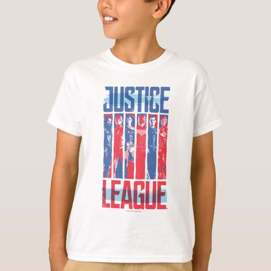 Justizielle Liga | Pop der Blue & Red Group Art T-Shirt (Vorderseite)